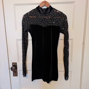 Sparkling Black Long Sleeve Kids Bodysuit
